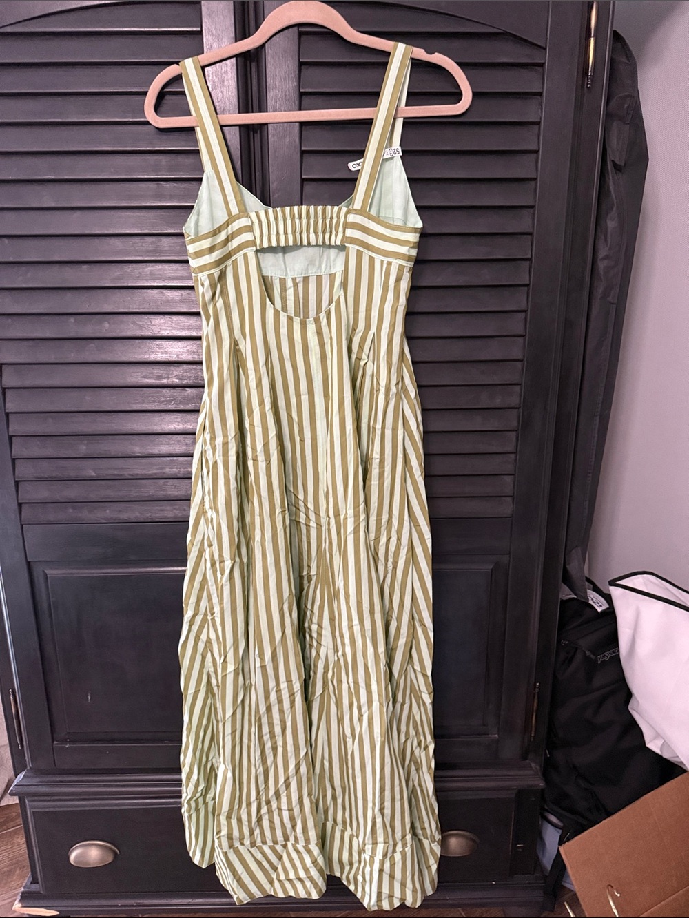 La Ligne Olive and mint green Striped Maxi Dress - Picture 2 of 4